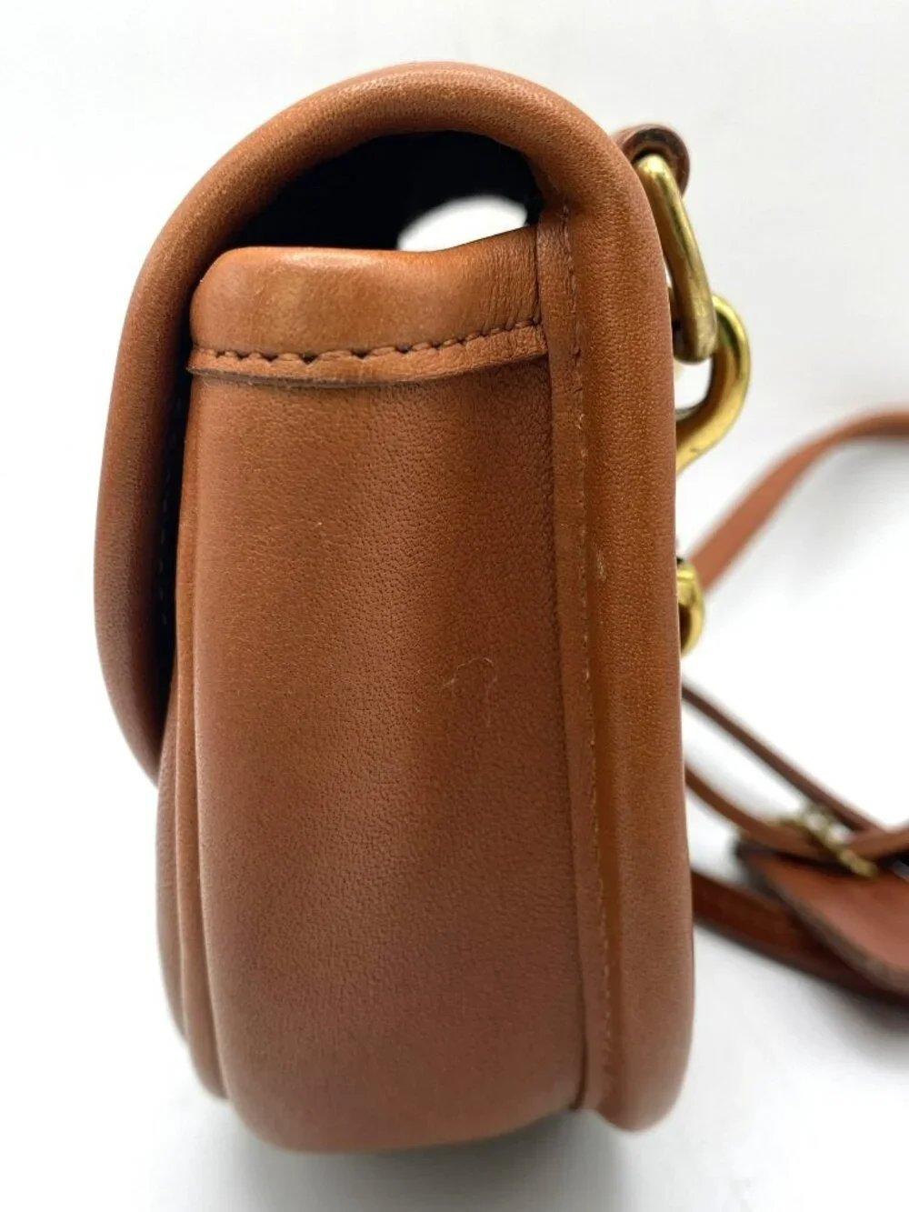 Vintage Coach Watson Bag B7C-9826 British Tan Brown Leather Brass Crossbody 9826 - Picture 7 of 13